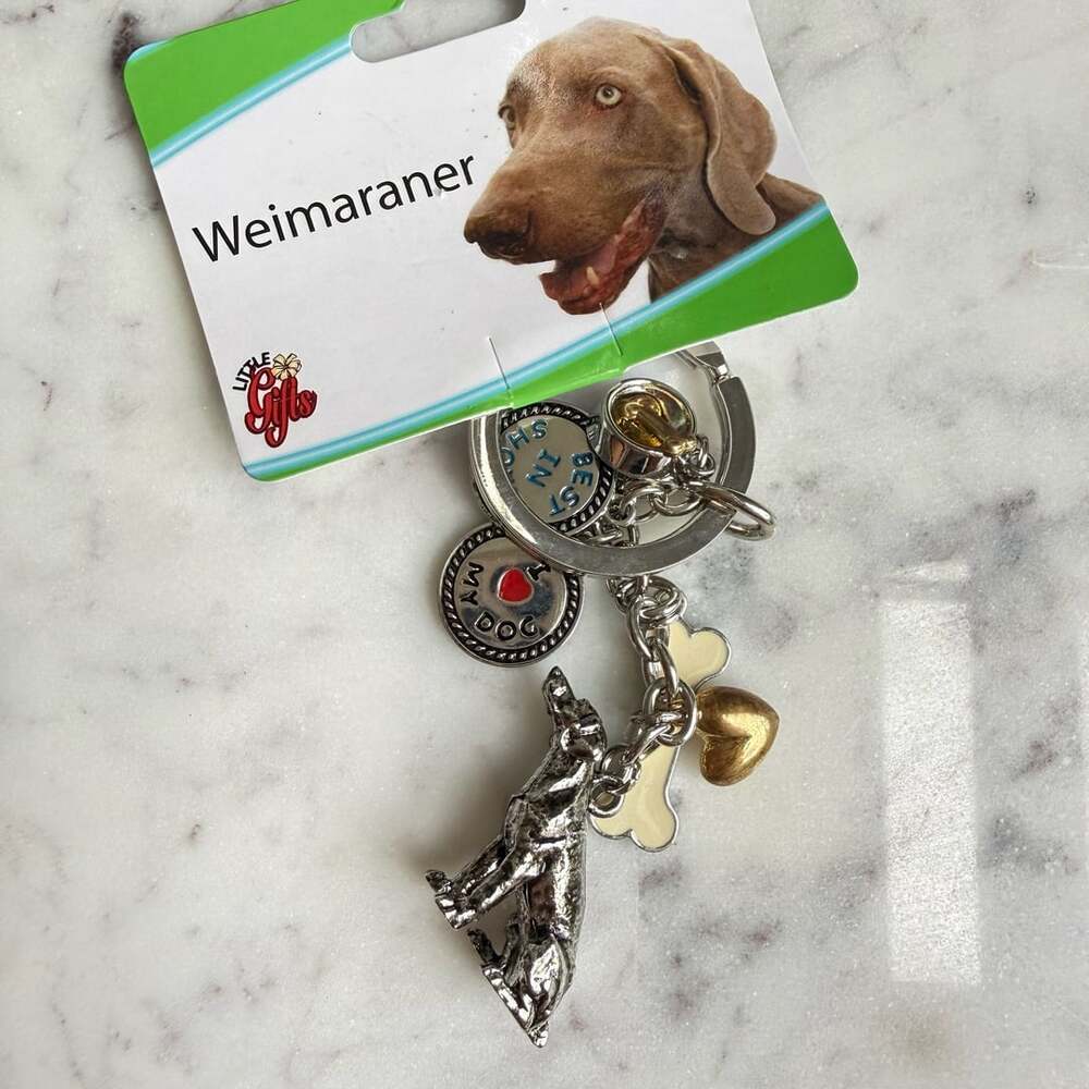 Little Gifts Weimaraner Figural Dog Keychain with  Charms